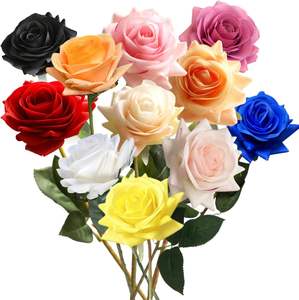 Rosas Artificiales al por Mayor, Flores de Seda, Rosas Rojas Individuales para Decoración del Hogar, Bodas y Fiestas - Product Image 3