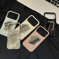 Coque de luxe pour iPhone 17, 16, 15 Pro Max, effet miroir irrégulier 3D texturé froissé pour iPhone