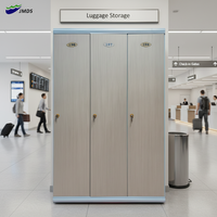 JMDS-1501 Casier en PVC ABS à grain de bois, étanche, ignifuge, non toxique, pour aéroport, métro, gare, avec barre à vêtements et séparateur d'étagère