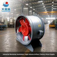 Ventilateur axial industriel de grand diamètre, série HTF, roulement à billes, ventilateur électrique d'évacuation des fumées, diamètre de la palete de 400 mm