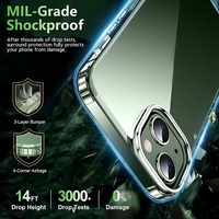 Protecteur d'écran universel en verre trempé Vente en gros Objectif de caméra TPU PC Transparent Clear Covers Coque de téléphone pour 13 14 15 pro Max