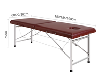 Table de massage pliable portable en cuir PU avec éponge haute densité pour salons de beauté, marque HTong, design contemporain