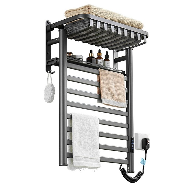 Wholesale New Design Free Standing Aluminum Heating Drying Dryer Electric Bathroom Heated Towel Rack