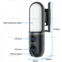 Vstarcam FC4 6MP HD double objectif WiFi CCTV caméra de sécurité étanche audio bidirectionnel Pan-Tilt CMOS IP applique murale projecteur jour/nuit