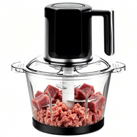 Hachoir à viande automatique à écran couleur numérique, mixeur alimentaire domestique multifonctionnel, grande capacité, hachoir électrique avec pot en verre, mixeur