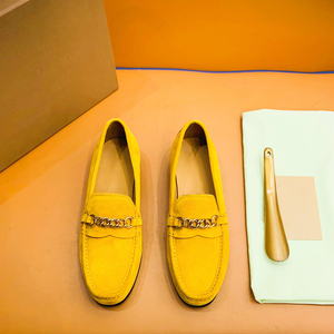 รองเท้าผู้ชายสไตล์อิตาลี หนังกลับ รองเท้าแบบสวม รองเท้าขับรถ รองเท้าแบน นุ่ม สบาย รองเท้าลำลอง หนังแท้ - Product Image 2