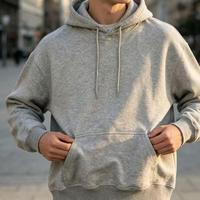 Sweat à capuche oversize en coton imprimé avec poche kangourou, style streetwear, incontournable