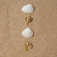 Boucles d'oreilles pendantes en zircon en forme de goutte d'eau, plaquées or 18 carats, en acier inoxydable, abstraites, étanches, bijoux pour femmes