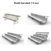 Gradins de gym portables à 3 rangées de hauteur basse Tout cadre en aluminium Sièges tribune NLP NLP-3