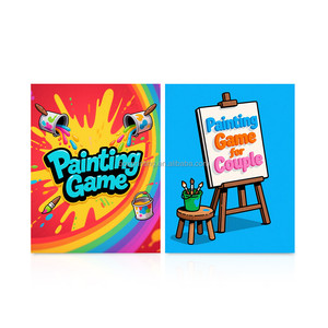 Carte de jeu de société imprimée personnalisée ami Question Conversations Couple dessin <span class=keywords><strong>peinture</strong></span> pour Date Night - Product Image 3