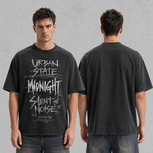 Camiseta Personalizada de Fábrica, 300GSM, Algodón Grueso, Lavado Desgastado, Hombros Caídos, Corte Cuadrado, Camiseta Gráfica para Hombre - Product Image 2