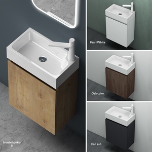 Vasque murale en céramique en panneau <span class=keywords><strong>de</strong></span> particules <span class=keywords><strong>de</strong></span> bois massif Doporro allemande, mini-<span class=keywords><strong>lavabo</strong></span> pour petit appartement, <span class=keywords><strong>salle</strong></span> <span class=keywords><strong>de</strong></span> <span class=keywords><strong>bain</strong></span> très <span class=keywords><strong>étroit</strong></span>e - Product Image 5