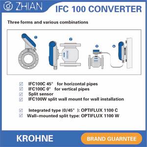 เครื่องวัดอัตราการไหล KROHNE เซ็นเซอร์วัดการไหล DN50 50 มม. 2 นิ้ว OPTIFLUX 1100 เครื่องวัดการไหลแบบแม่เหล็ก - Product Image 6