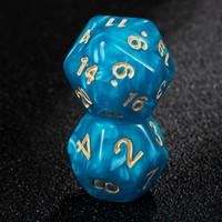 Ensemble de 7 dés de jeu RPG personnalisés avec logo, Dungeons and Dragons, dés bleus en acrylique polyédriques D&D 16 mm