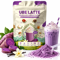 Poudre de latte d'igname violette à marque privée OEM, mélange instantané de café aux champignons, supplément de café Arabica pour boisson, café UBE