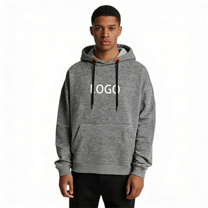Custom Logo Wholesale High Quality Men's Pullover Hooded Sweatshirts Solid 100% Polyester Anti-Wrinkle Loose Fit Spring Autumn
