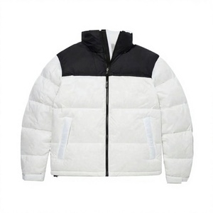 Men's Women's Winter Stand-Up Canvas Zipper Eco-Friendly Windproof Cotton <b>Fleece</b>-<b>Lined</b> Puffer <b>Jacket</b> Unisex Loose-Fit Couple's - Product Image 2