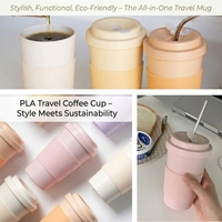 Gobelet à café écologique en PLA, 450 ml, anti-fuite, personnalisable pour les entreprises et les cadeaux