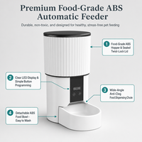 Bol d'alimentation pour animaux de compagnie ABS carré, bol automatique pour chien et chat, portable, intérieur/extérieur, durable, 1,35 kg