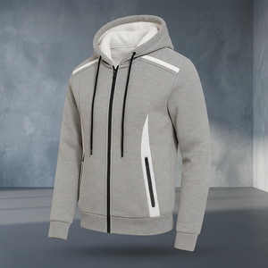 ROCK – Blouson d'hiver pour homme en polyester/coton, doublé polaire Sherpa, anti-plis, anti-boulochage, anti-rétrécissement, avec fermeture éclair et capuche, écoresponsable - Product Image 3