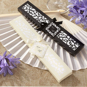 Éventails femme artisanaux Éventail en soie côtelée de bambou Éventails à main faveur de <span class=keywords><strong>mariage</strong></span> avec boîte-cadeau - Product Image 2