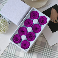Têtes de roses éternelles préservées en gros pour la Saint-Valentin et la Fête des Mères, la création artisanale, les boutiques de cadeaux, les vitrines