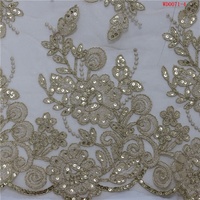 Tissu de Broderie en Cordon Prix Usine, Tulle à Paillettes, Dentelle Guipure Brodé, Tissu en Dentelle Randa