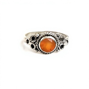 Bague en argent sterling 925 avec pierre de cornaline facettée, sertie à la main, style bohème, bijoux pour femmes, idéale pour un cadeau - Product Image 2
