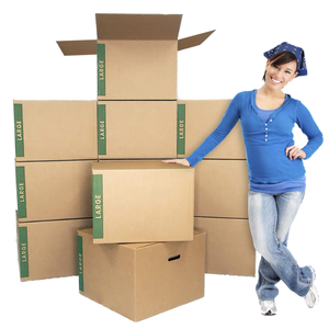 Boîtes de déménagement en <span class=keywords><strong>carton</strong></span> ondulé recyclé de haute qualité, jetables, couleur or, finition mate, laminage mat, gaufrage, brun moyen - Product Image 1