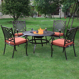 Youya - Juego <span class=keywords><strong>de</strong></span> Muebles <span class=keywords><strong>de</strong></span> Jardín con Mesa <span class=keywords><strong>de</strong></span> Té <span class=keywords><strong>y</strong></span> <span class=keywords><strong>Sillas</strong></span> <span class=keywords><strong>de</strong></span> Aluminio Fundido Impermeables para <span class=keywords><strong>Patio</strong></span>, con Bandeja Giratoria, Venta al por Mayor a Precios Económicos - Product Image 2