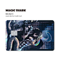 Kingareal vente en gros amovible clair personnalisé Anime conçoit des autocollants de carte de débit holographique brillant personnalisé