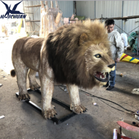 Modèle de lion animatronique réaliste grandeur nature, animal robotique de la jungle pour parcs d'aventure et centres commerciaux, parcs à thème animaliers