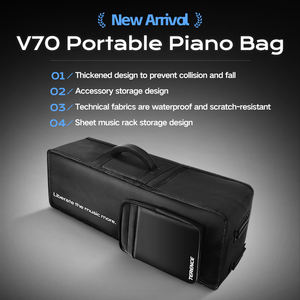 V70 Large Capacity Travel <strong>Trolley</strong> Men's Duffle Bag Shockproof Portable Waterproof for <strong>Pianos</strong> Musical Instrument Accessories - Product Image 2