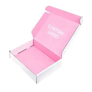 <span class=keywords><strong>Caja</strong></span> de Envío de Cartón Corrugado Rosa Plegable Resistente Hecha a Medida, Hermosa <span class=keywords><strong>Caja</strong></span> de Correo de Papel Corrugado con Logotipo Personalizado - Product Image 3