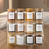 Pots à Épices en Gros avec Couvercles en Bambou, Bocaux de Rangement Alimentaire en Verre Ménagers pour l'Organisation Domestique et l'Utilisation en Cuisine, pour Bébés