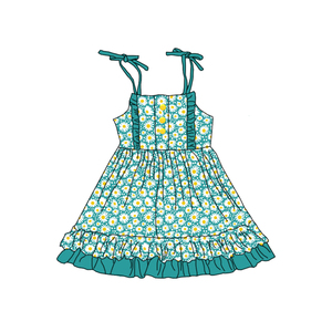 Personnalisé petites filles Hawaii <span class=keywords><strong>robe</strong></span> sans manches Slip Pâques été coton décontracté balançoire Twirly plage <span class=keywords><strong>robe</strong></span> de soleil pour 0-8 ans - Product Image 6