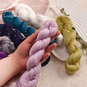 Hilo de Fibra de Bambú Acrílico al por Mayor, Cuentas Coloridas, Hilo de Lentejuelas, Carrete de 100 g, Tejido a Mano, Ganchillo, Sombrero, Bufanda - Product Image 4