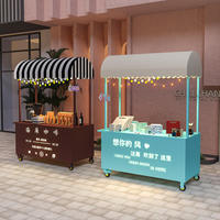 Nouveau chariot d'arrêt de camion de nourriture pliant automatique pour la crème glacée aux fruits Barbecue chariot de boulangerie de légumes Mobile pour les restaurants magasins d'alimentation