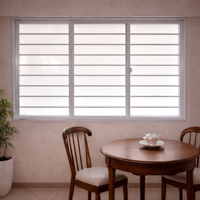 Système de fenêtres coulissantes modernes en aluminium avec montants horizontaux et verre intimité pour appartements résidentiels - Vente en gros