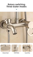 Ensemble de douche mural chromé de luxe léger transfrontalier pour salle de bain à usage domestique haute pression