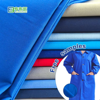 Kain kepar 60/40 poliester CVC kualitas tinggi 1.0 jaring antistatis kain pakaian kerja polos dicelup warna biru merah kuning untuk anak laki-laki