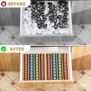 Bamboo Coffee Pod Storage Box Wooden Organizer <b>Drawer</b> <b>Sliding</b> For Kitchen Use - Product Image 3