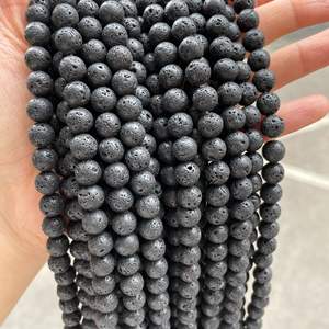 Cuentas de piedra de <span class=keywords><strong>lava</strong></span> baratas al por mayor para collar de bricolaje, difusor de aceite esencial, piedras de cuentas de <span class=keywords><strong>lava</strong></span> - Product Image 6