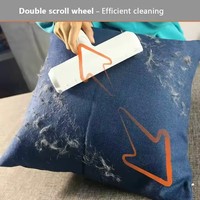 Rouleau portable pour enlever les poils d'animaux, brosse réutilisable bidirectionnelle pour enlever les poils de chat et de chien, poignée ergonomique