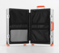 Valise trolley 20 pouces en aluminium durable à 4 roues avec serrure TSA, grande capacité, roulettes silencieuses, design simple et élégant