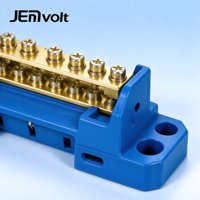 Barre omnibus de mise à la terre JEMA haute tension à montage sur rail DIN, bornier de liaison neutre en laiton, connexion à vis multi-positions pour alimentation