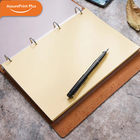 Carpeta de Anillas A4 Grande, de Cuero Vacuno Genuino Vintage, con Tapa Dura, 4 Anillas, Hojas Sueltas, Logotipo Personalizado en Relieve, Portafolio Empresarial