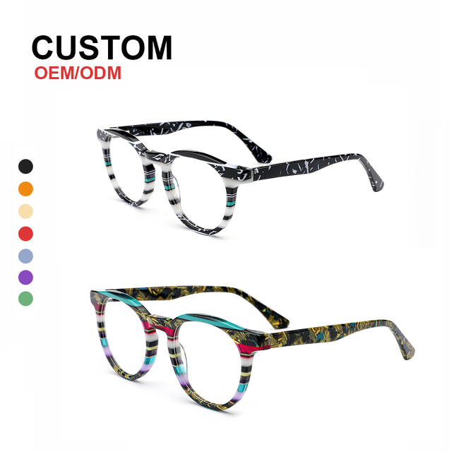 FP2137 Cat Eye Colorful Acetate Eyeglasses Frames Luxury Brand Designer Fresh Color Eyewear Men and Women Handmade Glasses