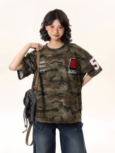 Nouveau <span class=keywords><strong>T</strong></span>-<span class=keywords><strong>shirt</strong></span> pour garçons, style streetwear américain rétro, camouflage vintage, artisanat <span class=keywords><strong>de</strong></span> qualité, mode jeunesse - Product Image 2