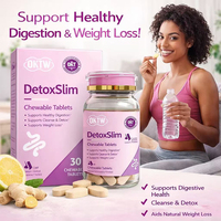 OKTW Comprimés à croquer Détox Minceur, Complément de soutien à la digestion et à la détoxification, Comprimé Détoxifiant